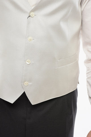 Silk 4-Button Waistcoat with Welt Pockets