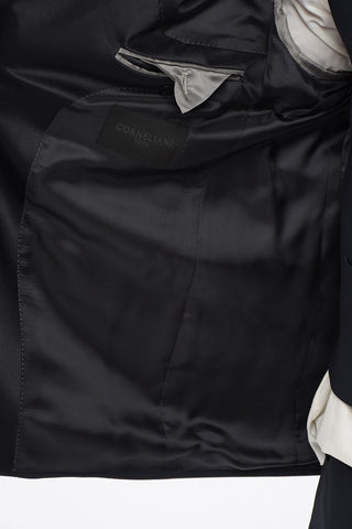 CODE Abito Tre Pezzi con Gilet in Lana Vergine Uno Spacco Collo Sciallato