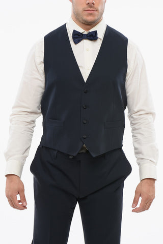 CODE Abito Tre Pezzi con Gilet in Lana Vergine Uno Spacco Collo Sciallato
