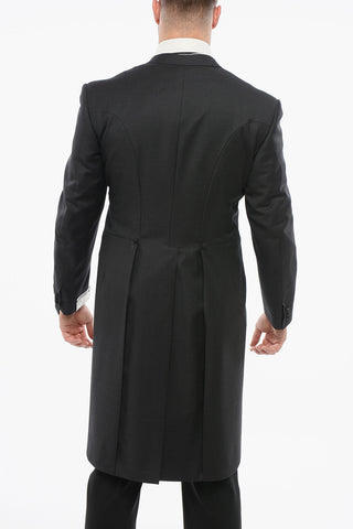 Virgin Wool Peak Lapel CERIMONIA Tail-Coat Blazer