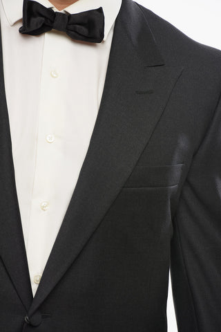 Virgin Wool Peak Lapel CERIMONIA Tail-Coat Blazer