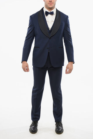 CODE Virgin Wool 3 Piece Suit With Shawl Lapel