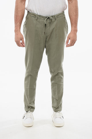 CC COLLECTION Linen Blend Pants with Drawstringed Waist