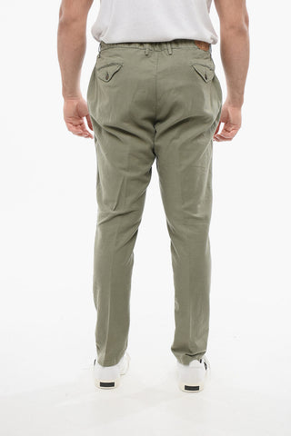 CC COLLECTION Linen Blend Pants with Drawstringed Waist