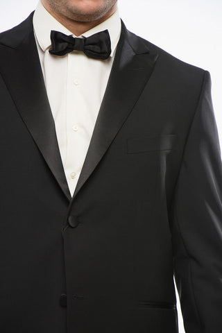 CERIMONIA Blended Cashmere RIGHT Suit with Satin Lapel