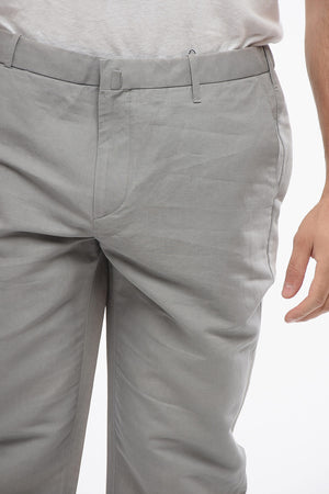 Pantaloni Chino in Misto Lino con Passanti