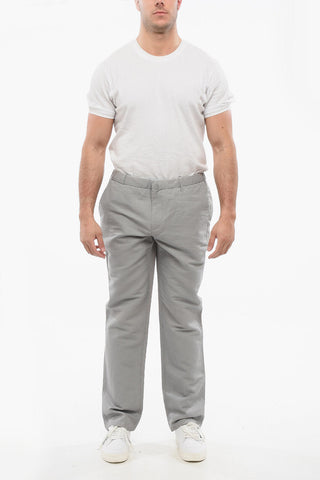 Linen-Blend Chino Trousers with Belt Loops