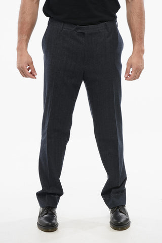 Trousers ACADEMY in Wool-Blend Herringbone
