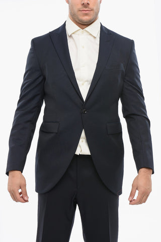 Wool Single Breasted Blazer With Flap Pockets