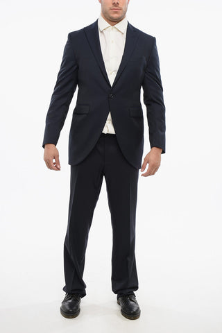 Wool Single Breasted Blazer With Flap Pockets