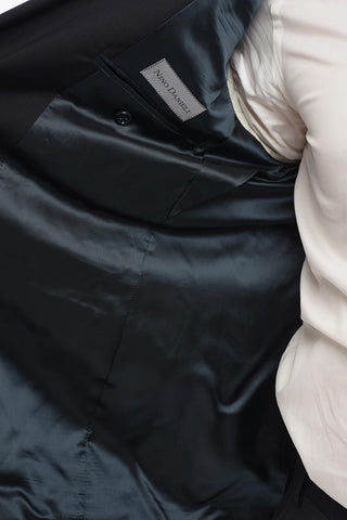 Virgin Wool Suit with Peak Lapel