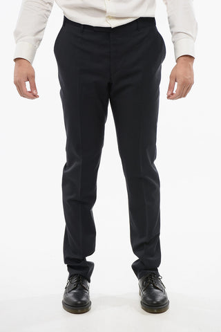 Virgin Wool Suit with Peak Lapel