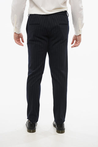 Unlined Pinstriped Suit with Drawstring