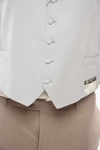 Gilet In Lana 5 Bottoni Con Tasche A Filo