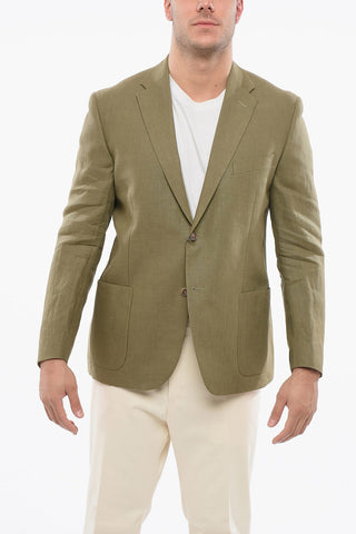 Linen Blazer with Patch Pocket