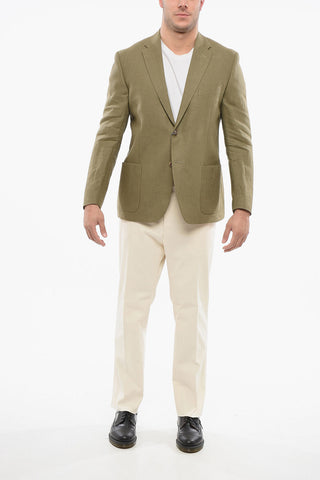 Linen Blazer with Patch Pocket