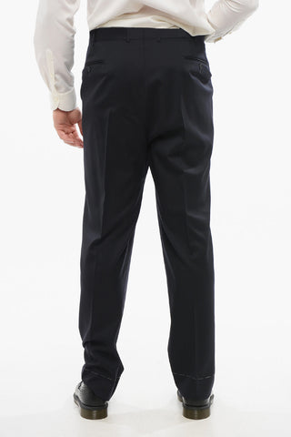 Virgin Wool Suit with Flap Pockets