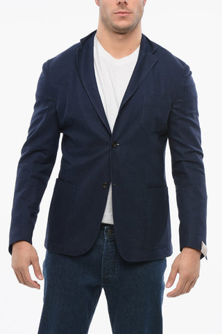 Silk Blend SPORTSWEAR Single Breasted Blazer With Patch Pockets