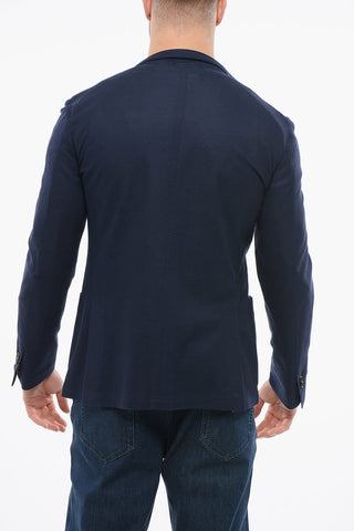 Silk Blend SPORTSWEAR Single Breasted Blazer With Patch Pockets
