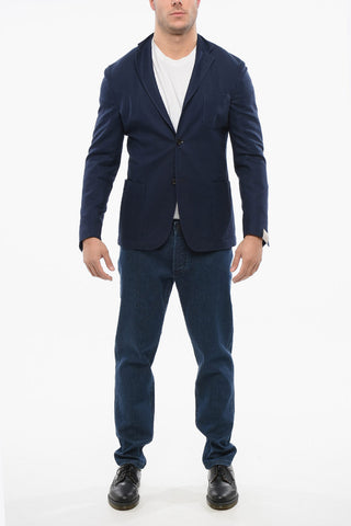 Silk Blend SPORTSWEAR Single Breasted Blazer With Patch Pockets