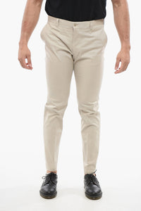 Pantaloni in Cotone Testurizzato con Passanti