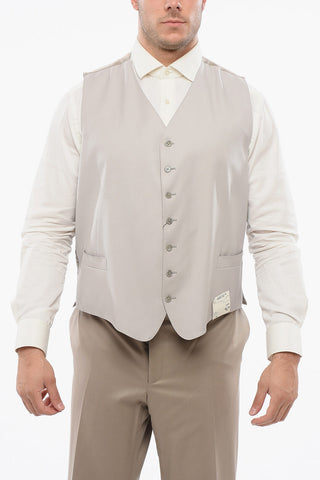 Wool 7 Buttons LEADER Vest With Jet Pockets