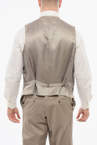 Wool 7 Buttons LEADER Vest With Jet Pockets