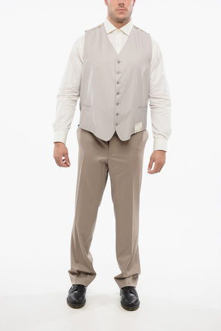 Wool 7 Buttons LEADER Vest With Jet Pockets