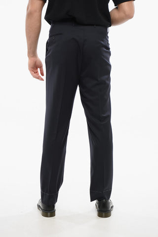 Virgin Wool Trousers MANTUA with Belt Loops