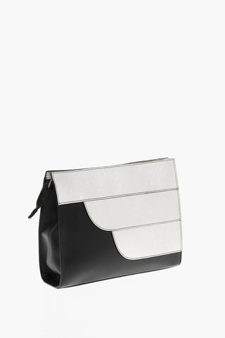 Pochette in Pelle Lamè con Chiusura a Zip