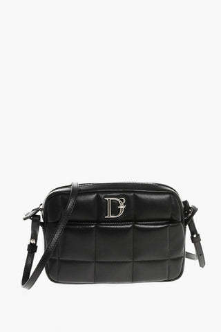 Quilted Leather Crossbody Bag with Zipped Closure
