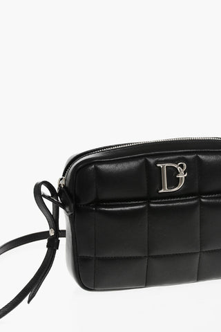 Quilted Leather Crossbody Bag with Zipped Closure