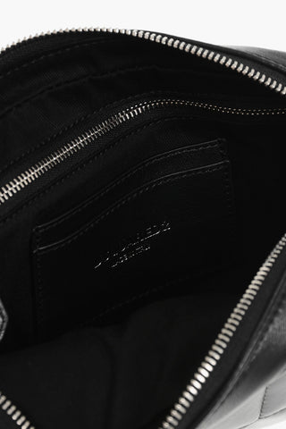 Quilted Leather Crossbody Bag with Zipped Closure