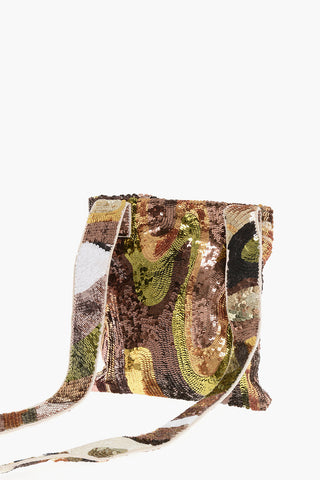 Borsa a Tracolla Camouflage in Paillettes