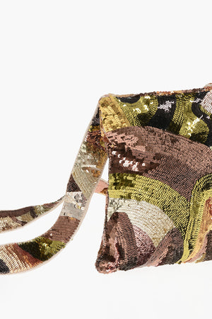 Borsa a Tracolla Camouflage in Paillettes