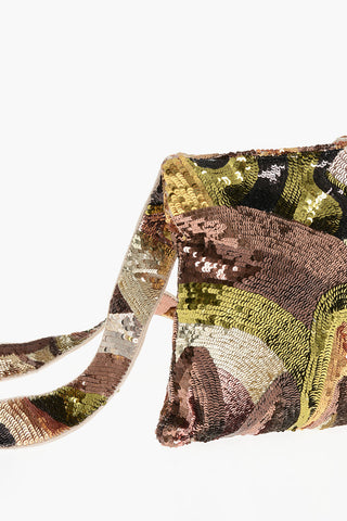 Borsa a Tracolla Camouflage in Paillettes