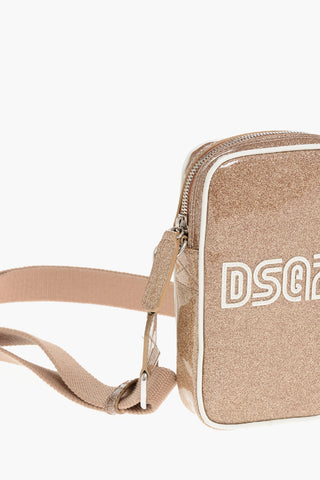 Glitzernde Schultertasche mit Reißverschluss
