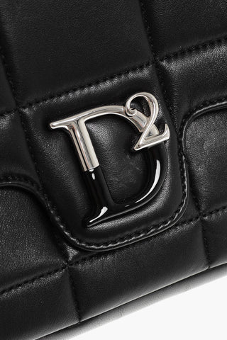 Borsa a Tracolla in Pelle Trapuntata con Logo Frontale