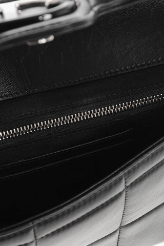 Borsa a Tracolla in Pelle Trapuntata con Logo Frontale