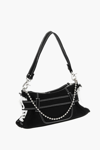 Canvas-Hobo-Tasche mit Logo-Schnalle