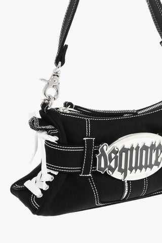 Canvas-Hobo-Tasche mit Logo-Schnalle