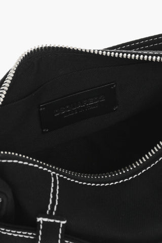Canvas-Hobo-Tasche mit Logo-Schnalle