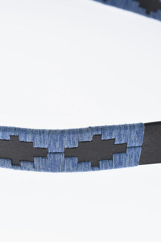 Ledergürtel mit Stoffdetail 30mm