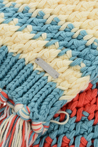 Cotton Scarf with Fringed Hems