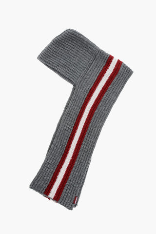 Sciarpa in Misto Alpaca con Banda a Contrasto e Cappuccio