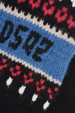 Alpaca Blend Scarf with Fairisle Motif