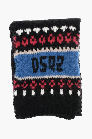 Alpaca Blend Scarf with Fairisle Motif