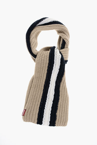 Alpaca-Blend Scarf with Contrasting Band