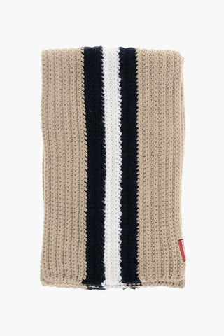 Alpaca-Blend Scarf with Contrasting Band