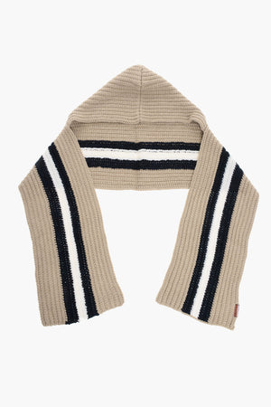 Alpaca-Blend Hooded Scarf